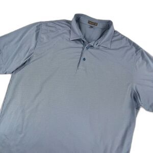 Peter Millar Summer Comfort XXL Polo Shirt Blue White Stripe Golf Performance